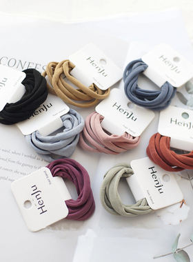 莫兰迪色ins风弹力发绳发圈无接缝头绳基础皮筋日本韩国发饰6条装