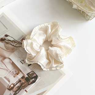 奶油泡芙法式 复古缎面大肠发圈头绳高级感发饰气质扎头发皮筋发绳