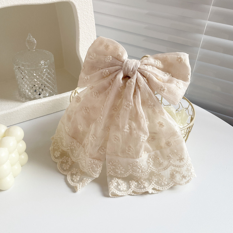 法式复古蕾丝发饰纯欲奶油色蝴蝶结发夹弹簧夹花朵顶夹后脑勺头饰,饰品/流行首饰/时尚饰品新,发饰,淘宝优惠券,粉丝福利购,淘宝优惠卷