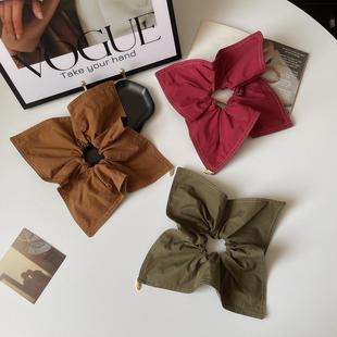 韩系慵懒风方巾发圈女极简纯色方形大肠圈韩国发饰头绳头饰盘发绳