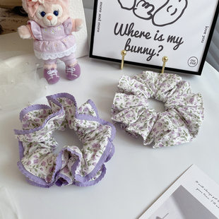 法式 小碎花大肠发圈女原创手作发饰丸子头饰皮筋少女发绳马尾头绳