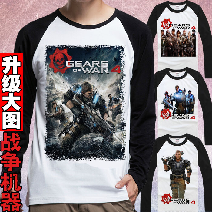 战争机器4短袖T恤Gears of War 4长袖T恤 打底衫男女生士情侣春秋