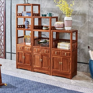 红木餐边柜刺猬紫檀客厅靠墙储物柜新中式实木茶水柜收纳柜高低柜