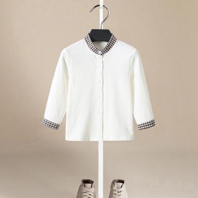 25童装男女童纯棉白衬衫打底衫