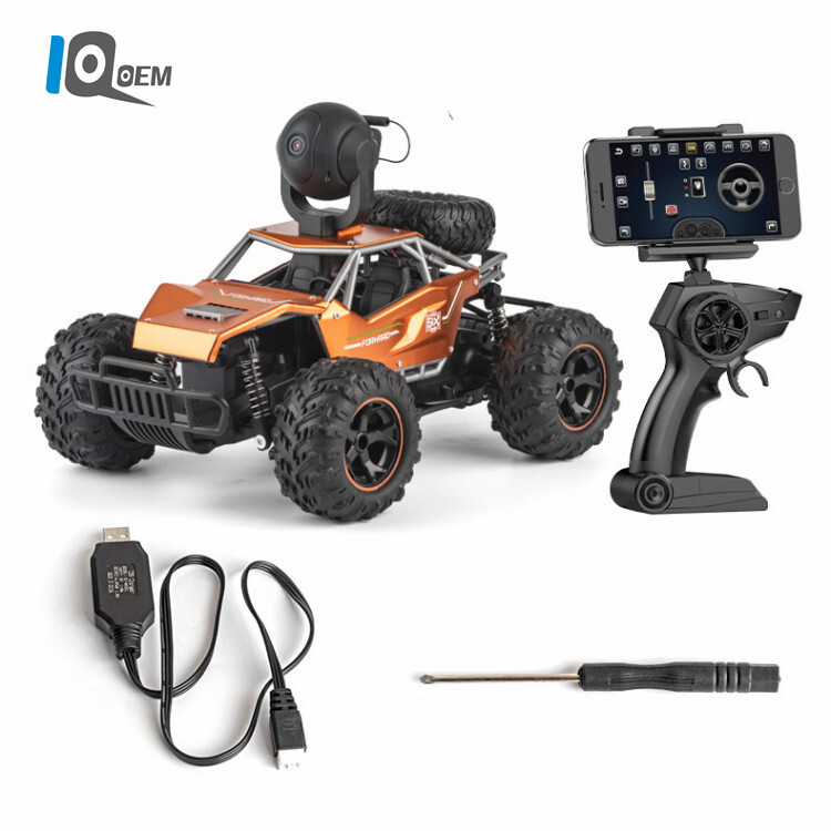 IQ0EM 1:18带摄像遥控车合金攀爬车大越野车充电视频赛车儿童玩具