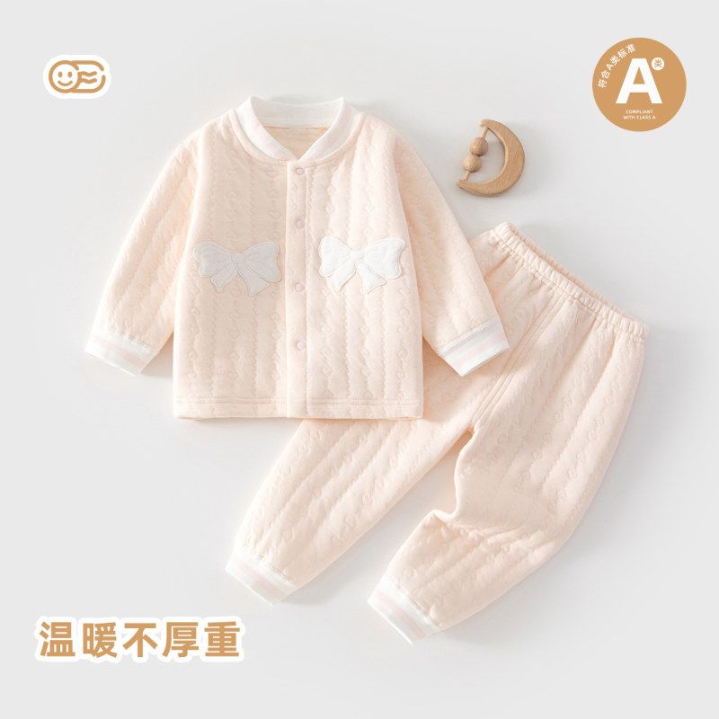 小宝宝薄棉套装，舒适柔软保暖