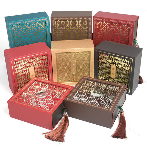 传承流苏镂空古法金手镯盒珠宝首饰收纳礼品盒玉器翡翠文玩包装盒