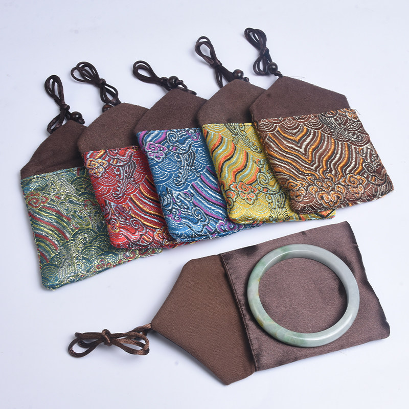 海浪花翡翠玉镯内袋刺绣手串手镯收纳首饰内袋包装布袋锦囊小布袋,饰品/流行首饰/时尚饰品新,首饰袋,淘宝优惠券,粉丝福利购,淘宝优惠卷