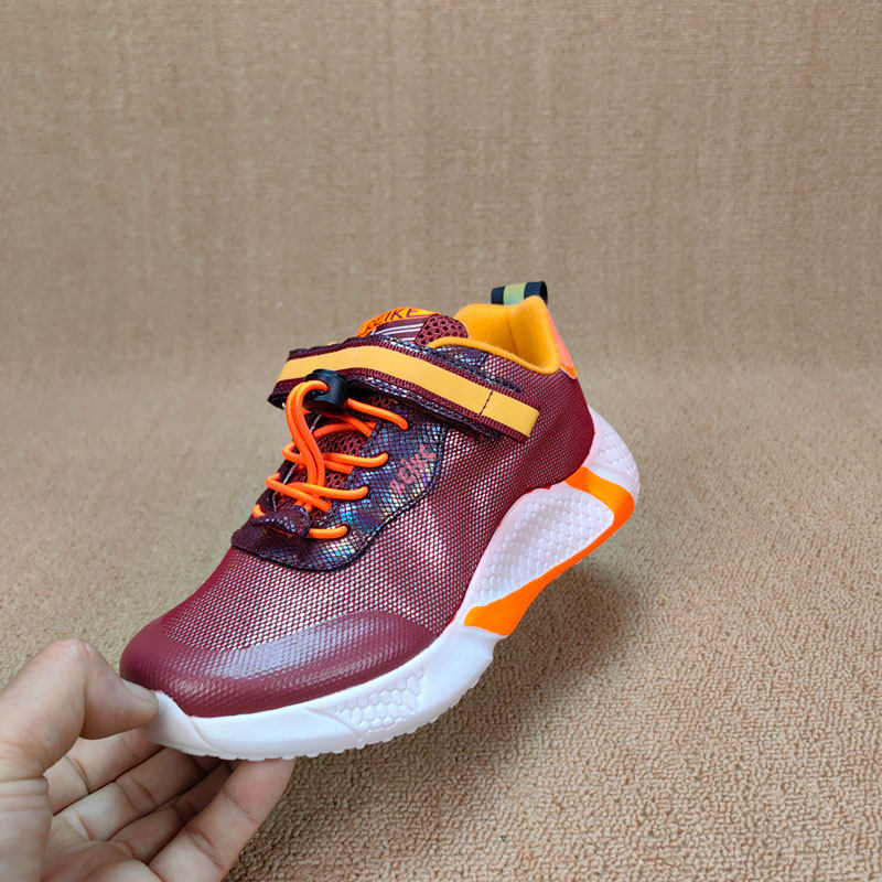 出口原货外贸男童女童网布透气运动鞋缓震轻便防滑小学生跑步鞋软