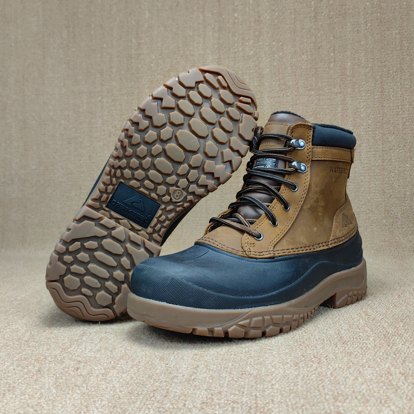 抗寒牛皮外贸情侣-30°防水棉靴