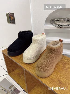 澳版 EVERAU毛茸茸雪地靴女款冬季2023新款厚底EA3146