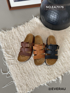 EVERAU澳洲2025春季新款包头半拖鞋男女外穿厚底凉拖鞋懒人沙滩鞋