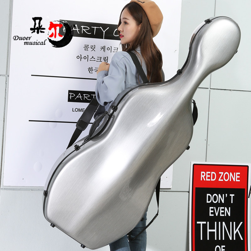 梵巢乐器配件大提琴盒子飞机演出箱子4/4带轮子可推拉手提双肩背