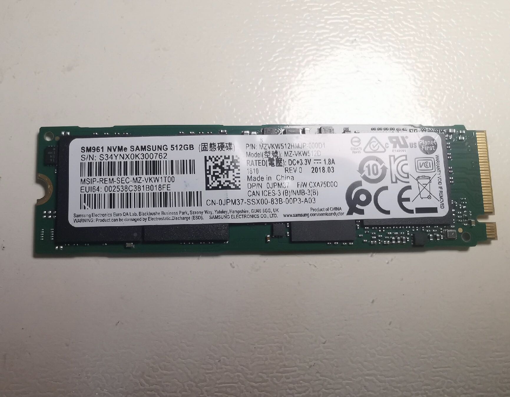 三星Sm961 512g拆机MLC颗粒固态硬盘ssd m.2 nvme pcie笔记本电脑 电脑硬件/显示器/电脑周边 固态硬盘 原图主图