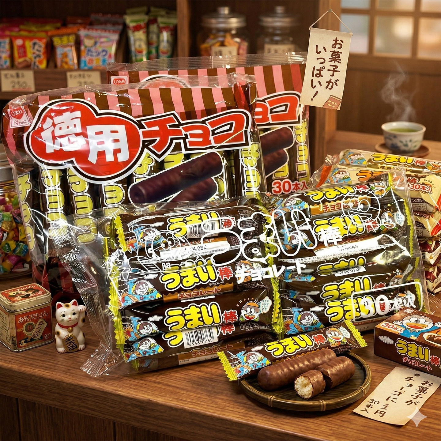 日本Riska德用巧克力棒30枚/Yaokin好吃棒巧克力味酥脆玉米涂层