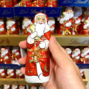 瑞士莲圣诞老人牛奶巧克力lindt卡通形圣诞挂树公仔糖果礼物零食