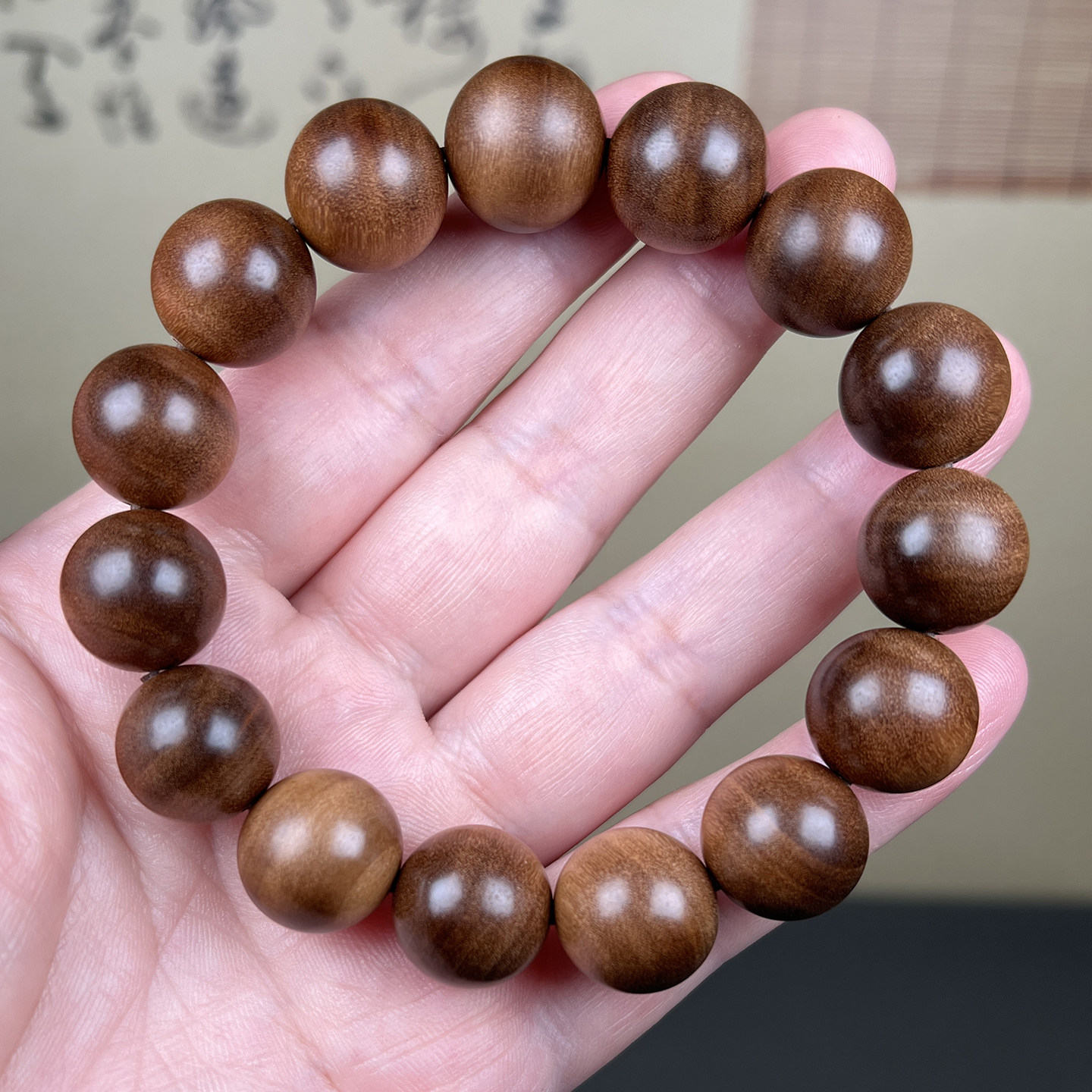 【2】横纹虎皮纹红黑肉印度老山檀香手串