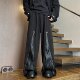 美式 潮流 小众设计感休闲长裤 高街拼PU皮西裤 男潮牌痞帅嘻哈街舞裤