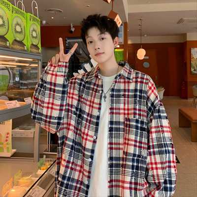 2024时尚格子长袖衬衫