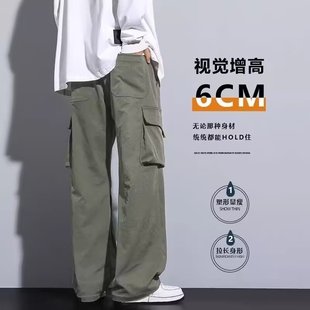 褲 美式 沖鋒休閑褲 闊腿拖地褲 子男潮流直筒多口袋傘兵工裝 春夏季