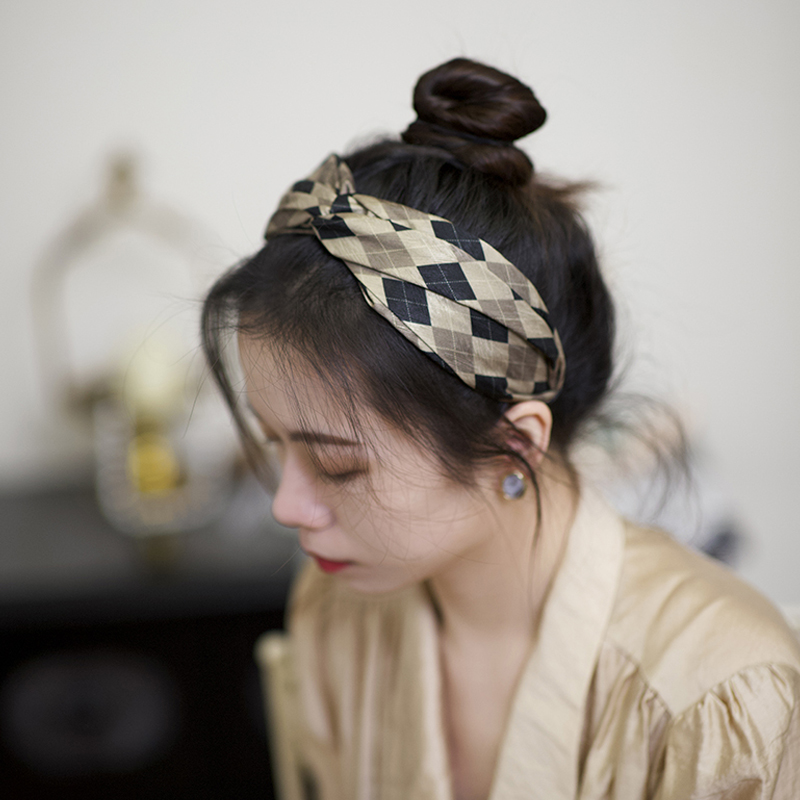 「经典」暗纹缎面发箍不勒头复古