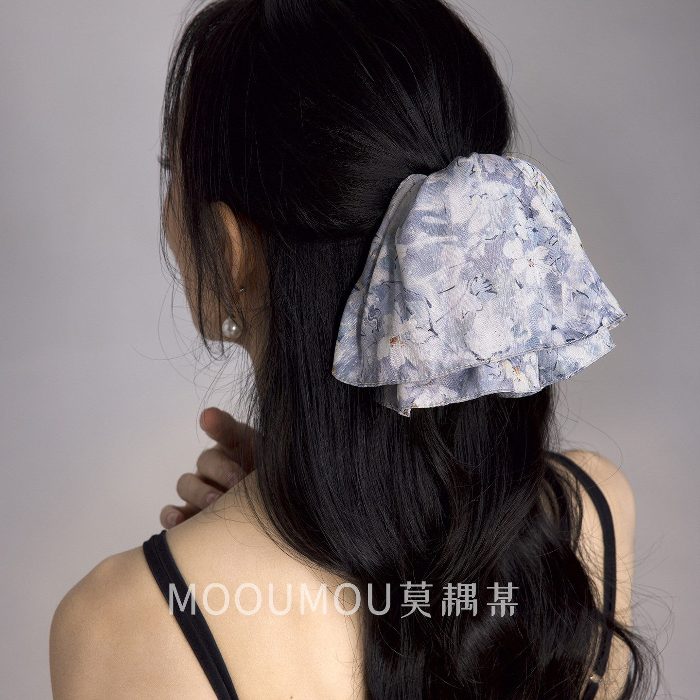 《冷颜白花》裙摆双层抓夹半披发发夹马尾夹百搭盘发后脑勺发饰