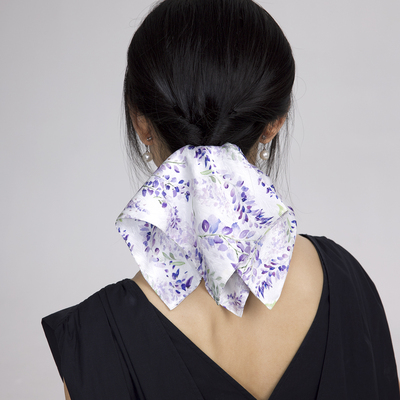 《紫藤花澜》联名款方巾大肠发圈