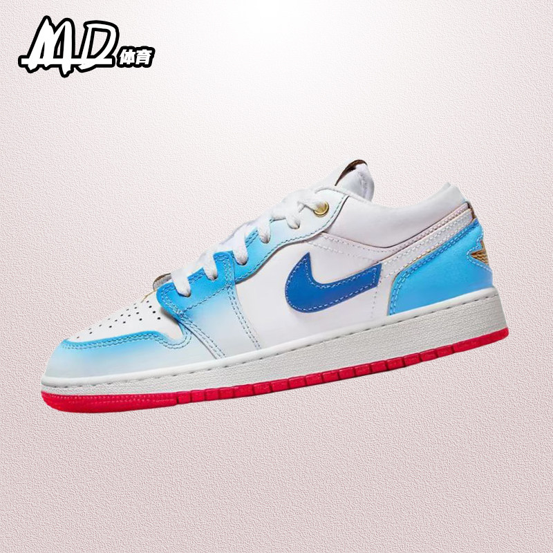 耐克NIKE Air Jordan 1 Low(GS)AJ1白蓝色低帮休闲板鞋FN8895-141