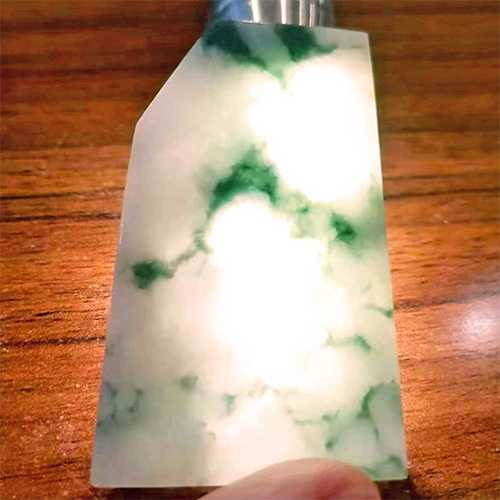 翡翠缅甸特价糯种飘蓝花牌子挂件