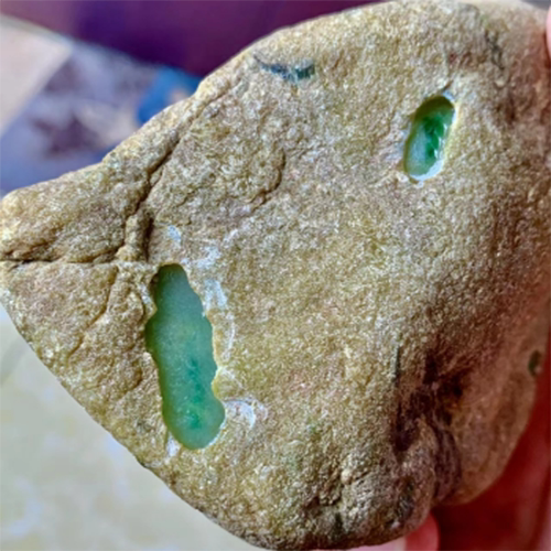 色料翡翠缅甸特价原石开窗挂件
