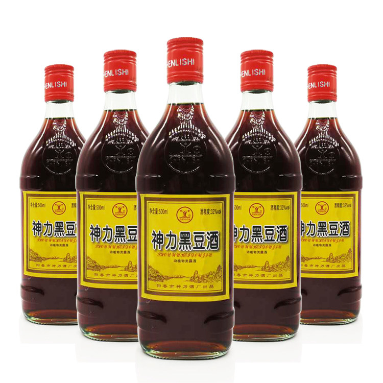 500毫升*6瓶32度神力黑豆酒动植物浸提米酒黄精牡蛎阳江阳春特产