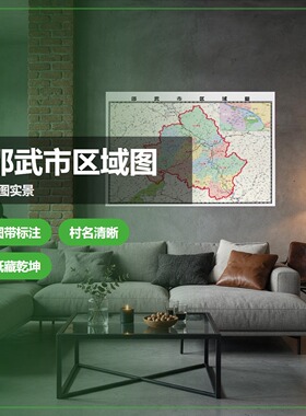 邵武市区域图 现代简约装饰画 办公室挂画 定制地图挂图