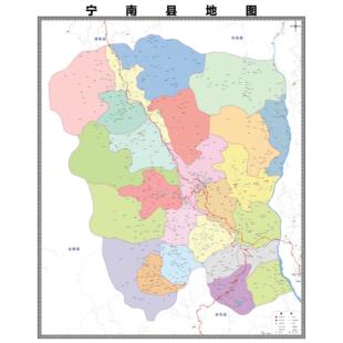 宁南县区域县市地图街道分布地区区域图办公室贴图挂图
