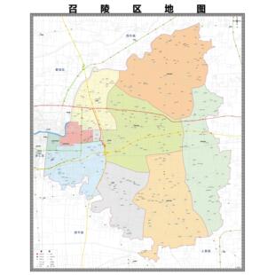 召陵区区域县市地图街道分布地区区域图办公室贴图挂图