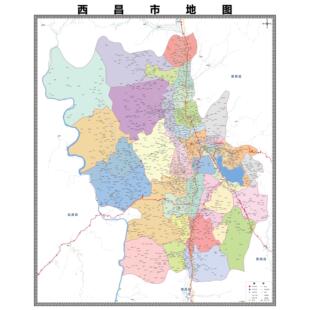 西昌市区域县市地图街道分布地区区域图办公室贴图挂图