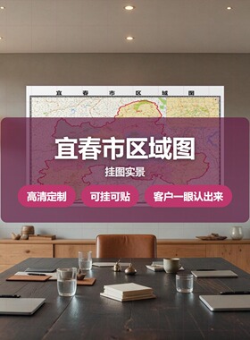 宜春市 现代简约装饰画 办公室挂画 定制地图挂图