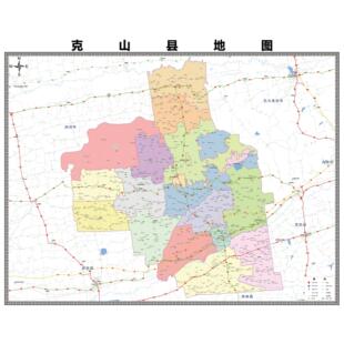 克山县区域县市地图街道分布地区区域图办公室贴图挂图