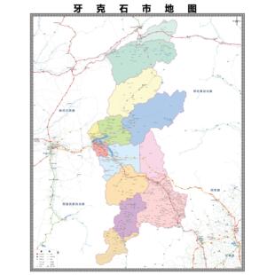 牙克石市区域县市地图街道分布地区区域图办公室贴图挂图