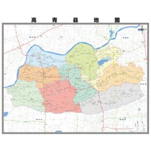 高青县区市区域县市地图街道分布地区区域图办公室贴图挂图