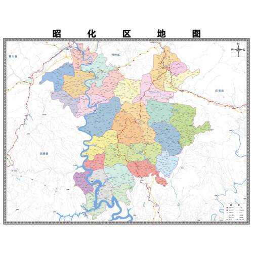 昭化区区域县市地图街道分布地区区域图办公室贴图挂图