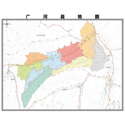 广河县市区域县市地图街道分布地区区域图办公室贴图挂图