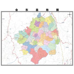 会东县区域县市地图街道分布地区区域图办公室贴图挂图