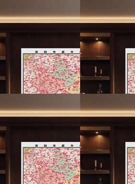 资阳市超市分布图 现代简约装饰画 办公室挂画 定制地图挂图