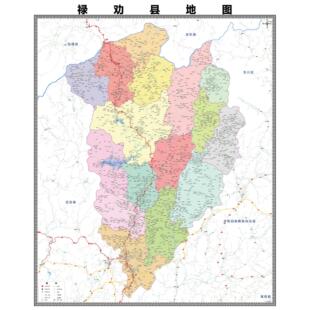 禄劝县市区域县市地图街道分布地区区域图办公室贴图挂图