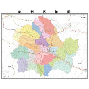 商州区区市区域县市地图街道分布地区区域图办公室贴图挂图