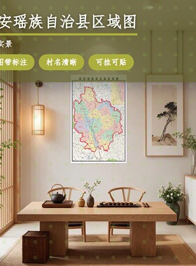 都安瑶族自治县区域图 现代简约装饰画 办公室挂画 定制地图挂