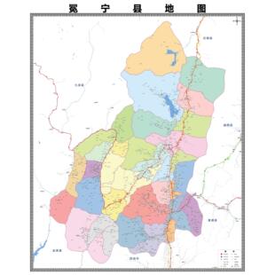 冕宁县区域县市地图街道分布地区区域图办公室贴图挂图