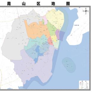 霞山区市区域县市地图街道分布地区区域图办公室贴图挂图