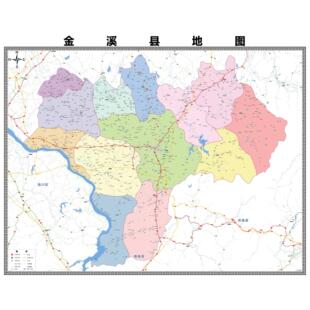金溪县区域县市地图街道分布地区区域图办公室贴图挂图