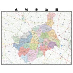 永城市区域县市地图街道分布地区区域图办公室贴图挂图